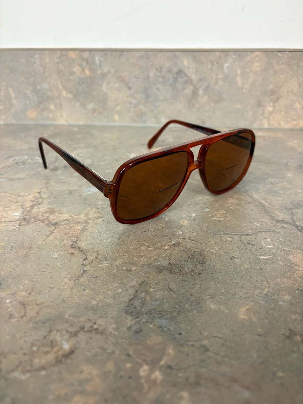 Safilo Elasta 1030 Vintage Aviator Sunglasses Brown Tortoise Frame